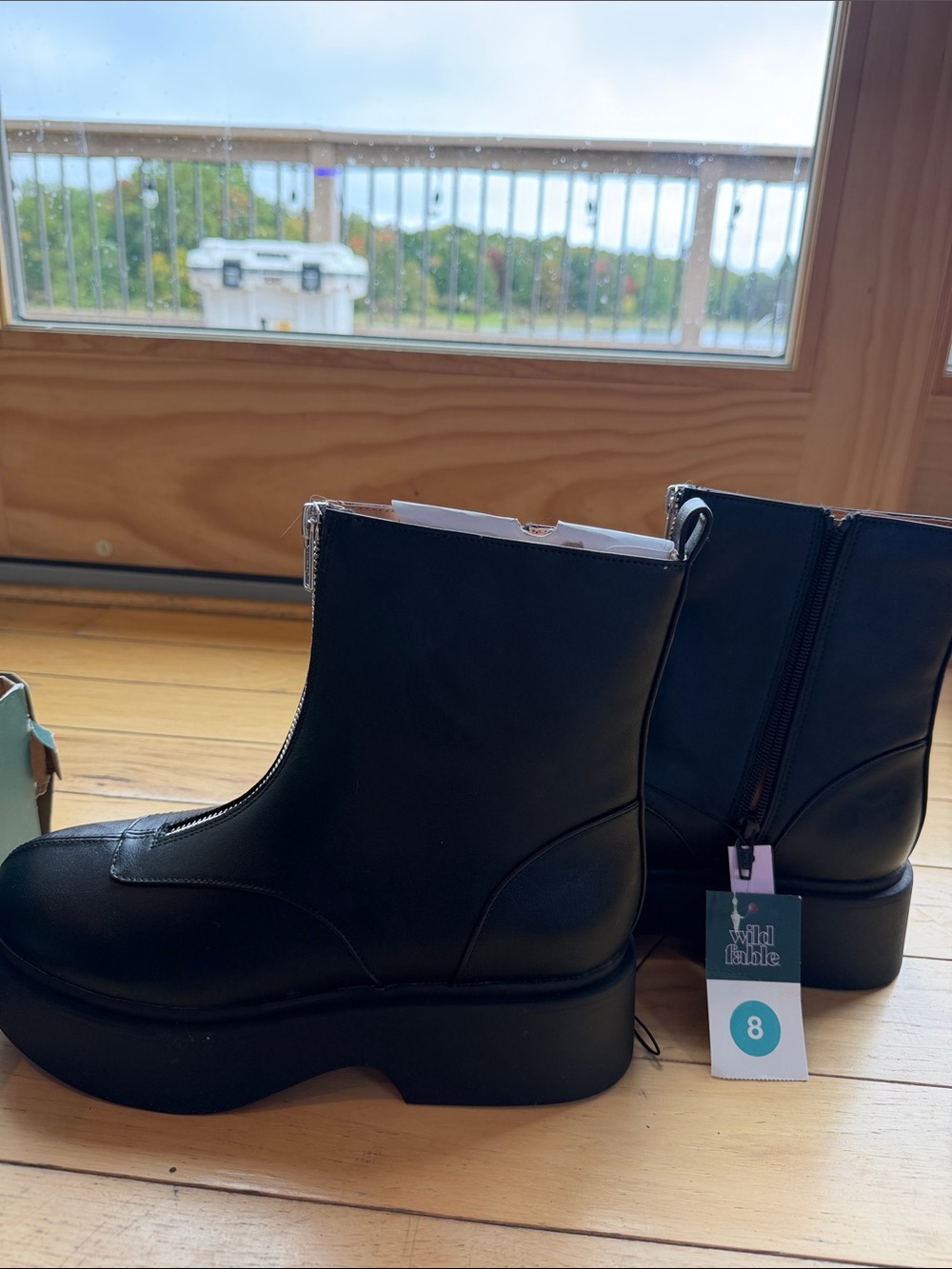 wild fable Black Platform Ankle Booties
